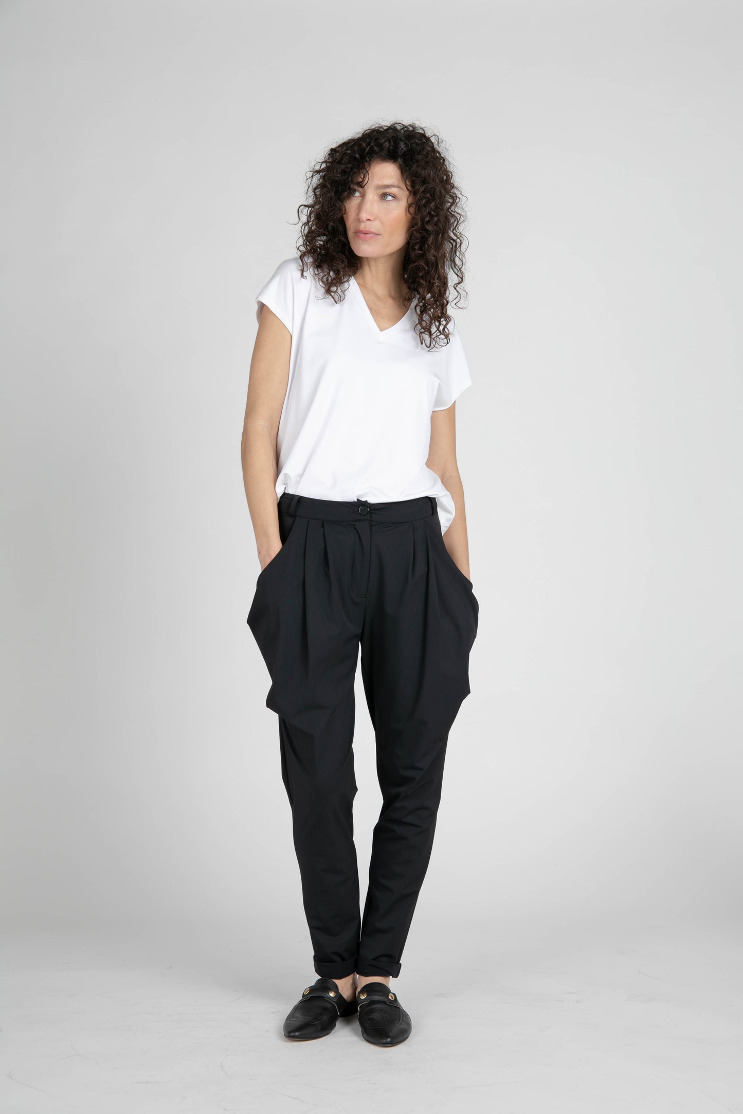 Sapphire Black Pleated Trousers