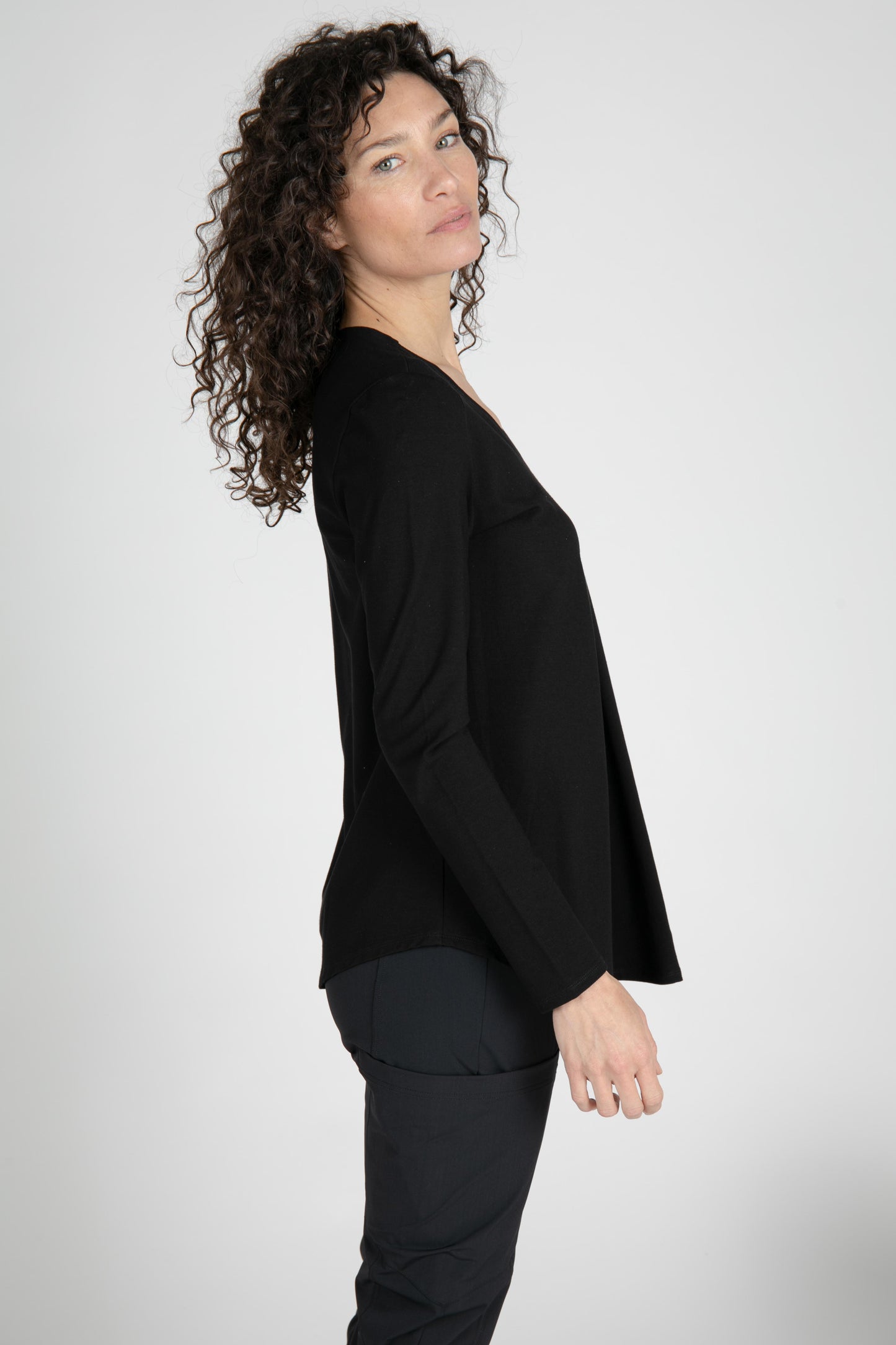 Nina V Neck Long Sleeve Top