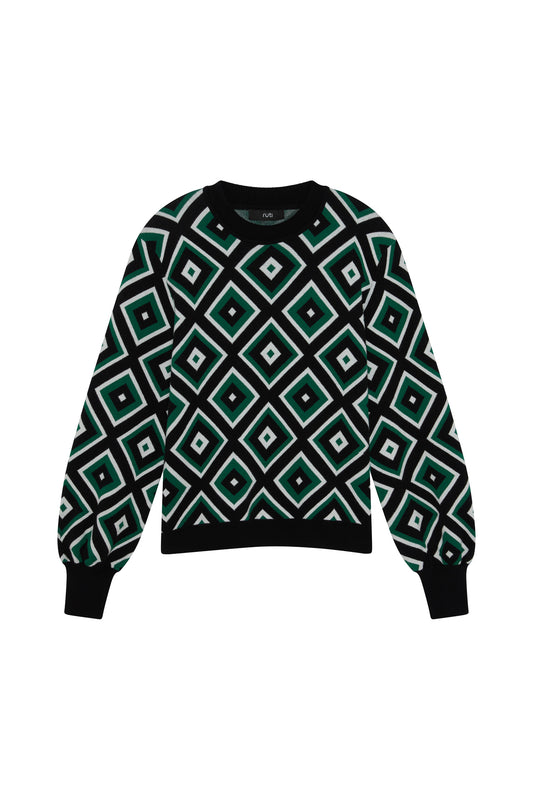 Geo Trademark Bell Sleeve Sweater