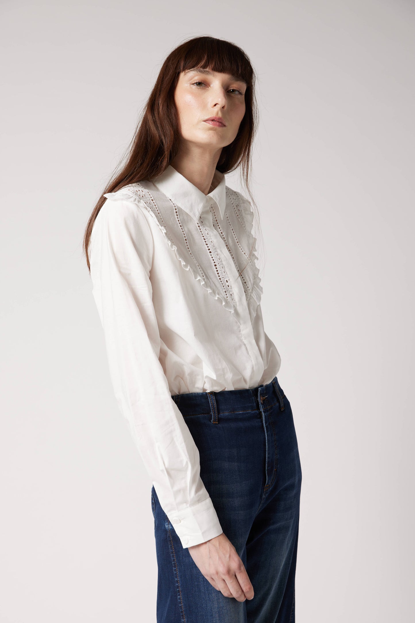 In Contrast Lace Blouse