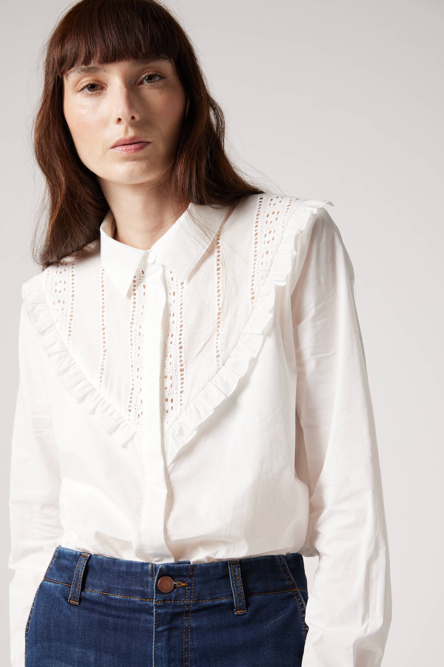 In Contrast Lace Blouse
