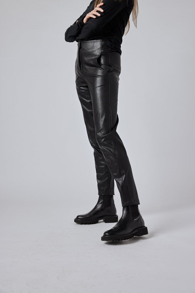 Bowie Vegan Leather Straight Pant