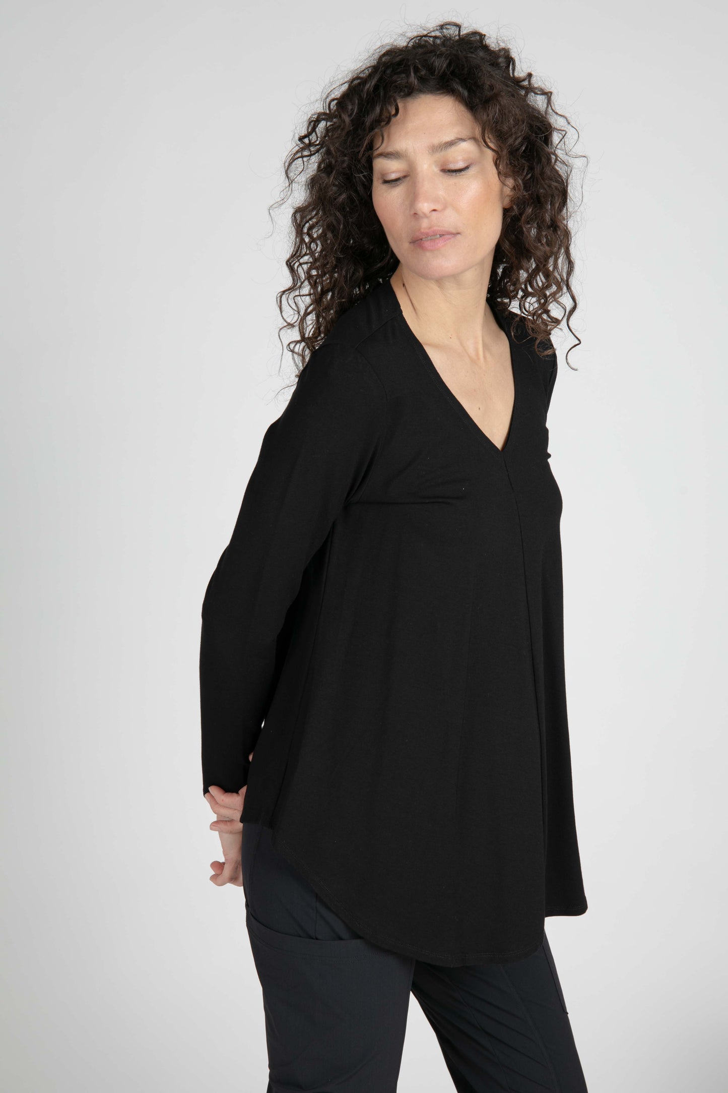 Nina V Neck Long Sleeve Top